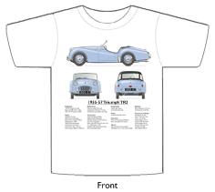 Triumph TR3 1955-57 (disc wheels) T-shirt Front
